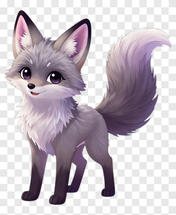 Cute Gray Fox PNG