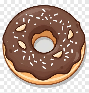 Chocolate Donut With Sprinkles And Almonds PNG