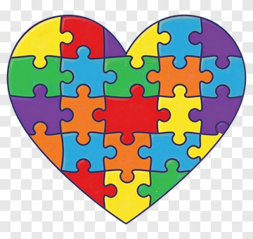 Colorful Puzzle Heart PNG
