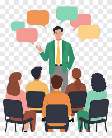 Man Speaking To Audience PNG