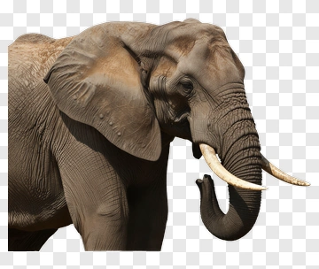 Elephant With Long Tusks PNG