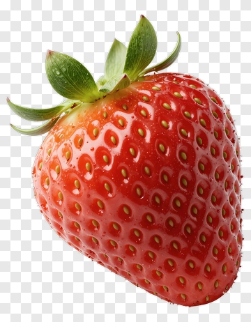 Fresh Strawberry With Green Leaves PNG