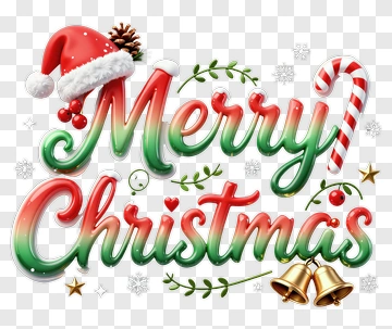 Merry Christmas 3D Lettering PNG