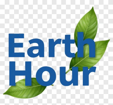 Earth Hour With Green Leaves PNG