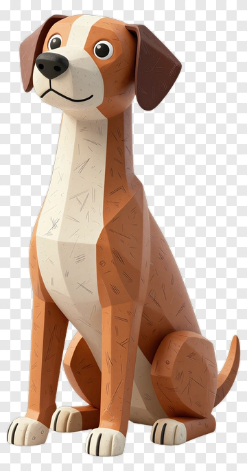 Brown And White Dog Figurine PNG