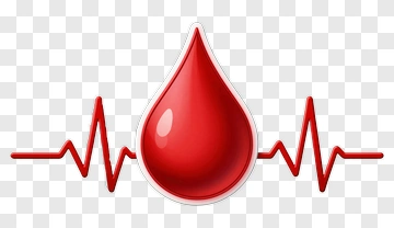 Blood Drop With Heart Rate Line PNG