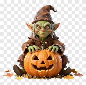 Goblin With Pumpkin PNG