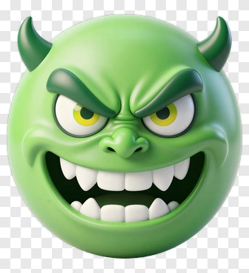 Green Devil Face Emoji PNG