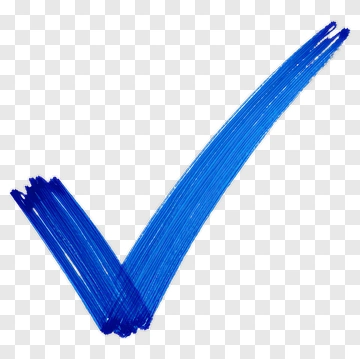 Blue Hand Drawn Check Mark PNG