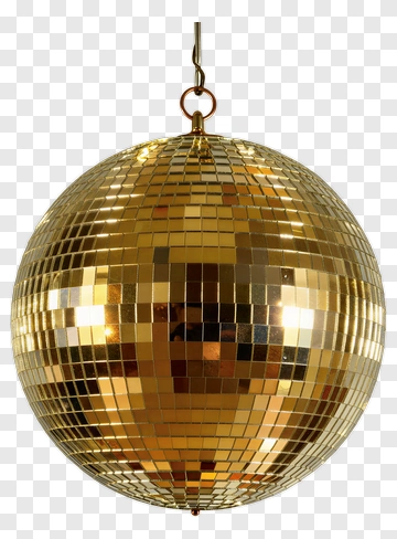 Golden Disco Ball PNG