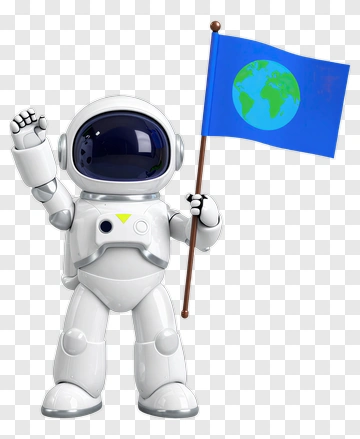 Astronaut Holding Earth Flag PNG