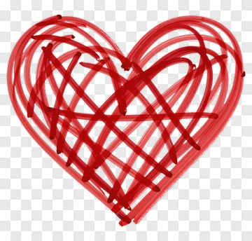 Red Hand Drawn Heart PNG