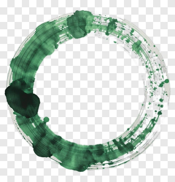 Green Circle Ink Stroke PNG