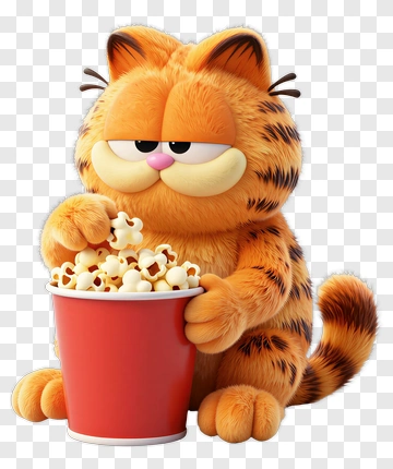 Garfield Eating Popcorn PNG