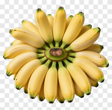 Ripe Banana Cluster PNG