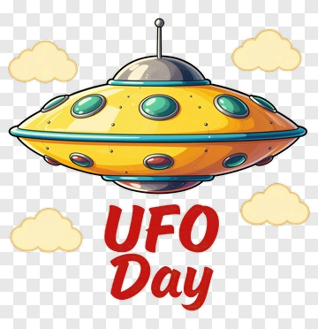 UFO Day Cartoon Illustration PNG