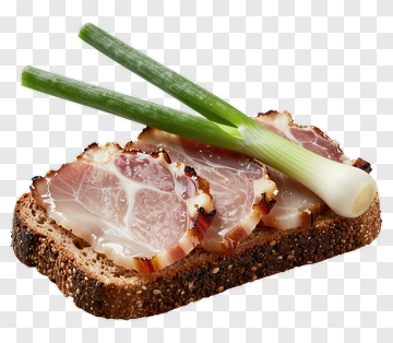 Bread With Bacon And Green Onion PNG