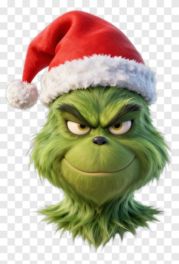 The Grinch With Santa Hat PNG