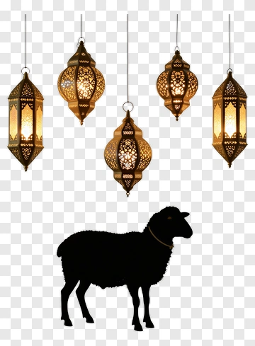 Lanterns And Sheep Silhouette PNG