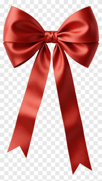 Red Satin Ribbon Bow PNG