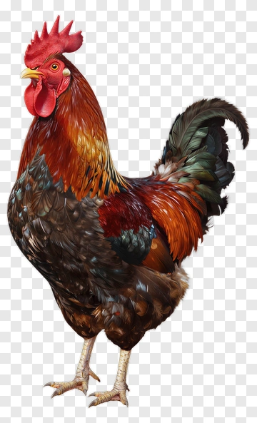 Rooster With Vibrant Plumage PNG