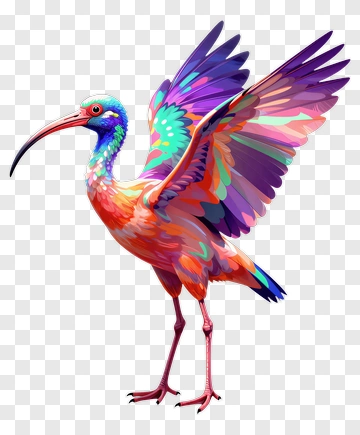 Colorful Flying Ibis PNG