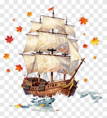 Sailing Ship For Columbus Day PNG