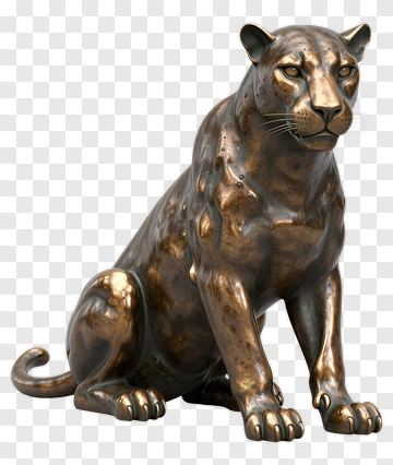 Bronze Panther Statue PNG