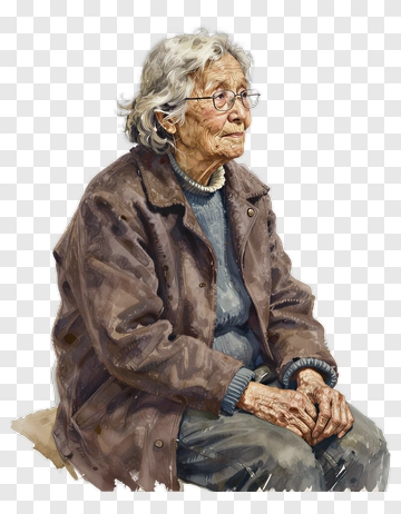 Elderly Woman With Glasses PNG