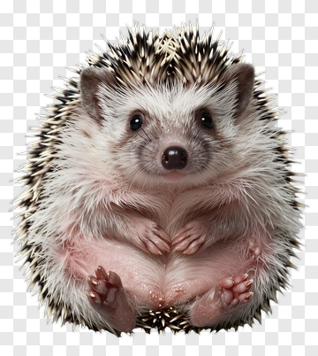 Cute Hedgehog With Spines And Pink Paws PNG