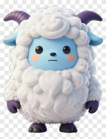Cute 3D Cartoon Sheep Character PNG