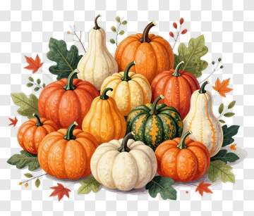 Autumn Pumpkin And Gourd Harvest PNG