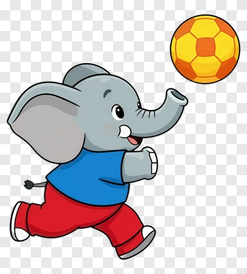 Elephant Playing Soccer PNG