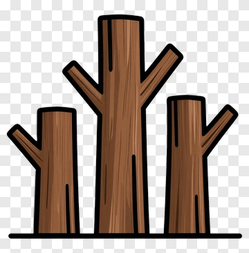 Three Wooden Tree Trunks PNG