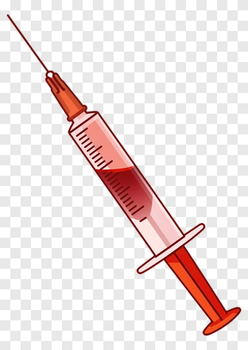 Cartoon Syringe With Blood PNG