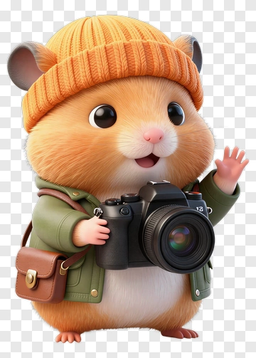 Adorable Hamster Photographer PNG