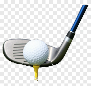 Golf Club And Ball On Tee PNG