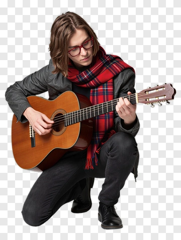 Person Playing Acoustic Guitar PNG