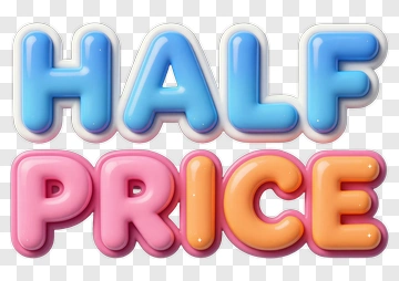 Half Price Sale Text PNG