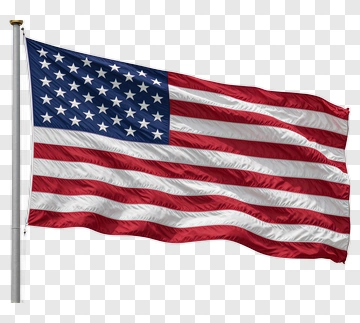 United States Flag Waving In The Wind PNG
