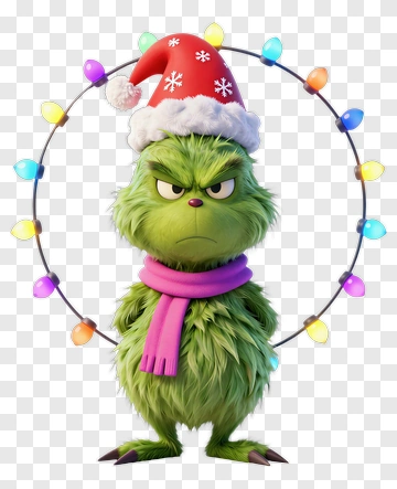 The Grinch With Holiday Lights PNG