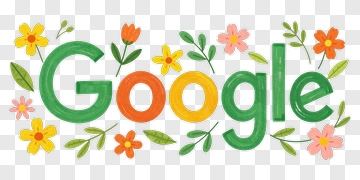 Google Doodle With Flowers PNG