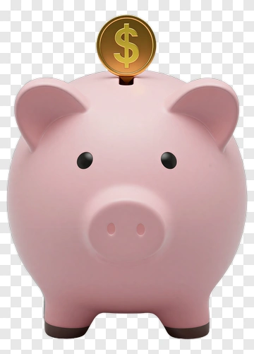 Pink Piggy Bank With Dollar Coin PNG
