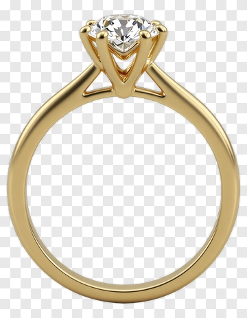 Gold Diamond Engagement Ring PNG