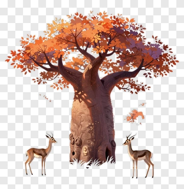 Bafana Tree With Impalas PNG