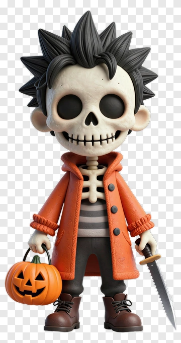 Halloween Skeleton Figurine PNG