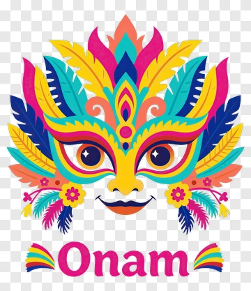 Onam Festival Mask Design PNG