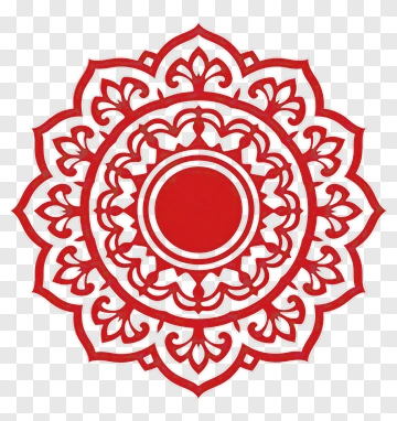 Red Mandala Design PNG