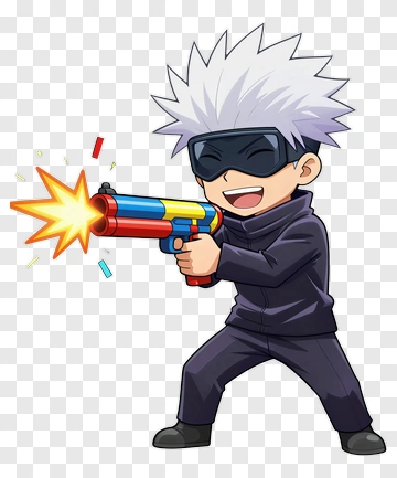 Playful Character With Toy Gun PNG