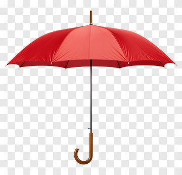 Red Umbrella With Wooden Handle PNG